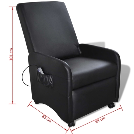 Massage Chair Black Faux Leather - Image 8
