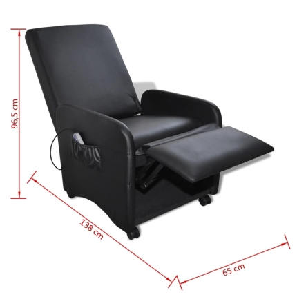 Massage Chair Black Faux Leather - Image 9