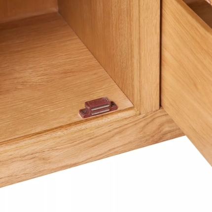 Sideboard with 3 Drawers 110x33,5x70 cm Solid Oak Wood - Image 5