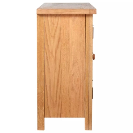 Sideboard with 3 Drawers 110x33,5x70 cm Solid Oak Wood - Image 6