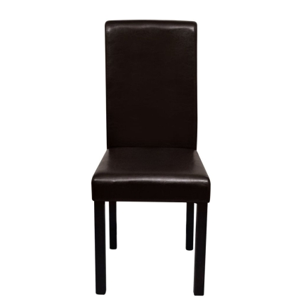 Dining Chairs 2 pcs Brown Faux Leather - Image 2