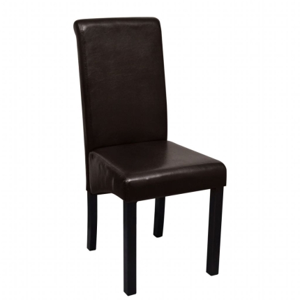 Dining Chairs 2 pcs Brown Faux Leather - Image 4