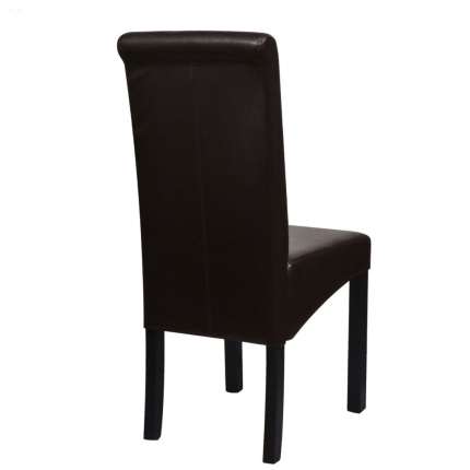 Dining Chairs 2 pcs Brown Faux Leather - Image 5