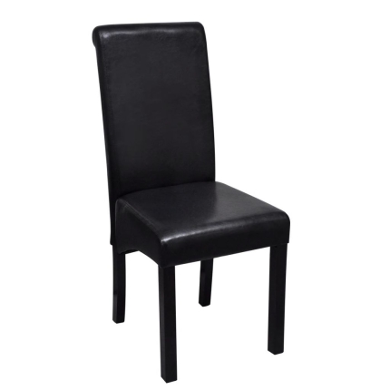 Dining Chairs 2 pcs Black Faux Leather - Image 3