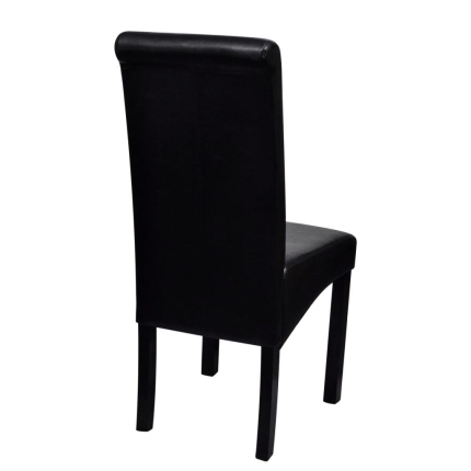 Dining Chairs 2 pcs Black Faux Leather - Image 5
