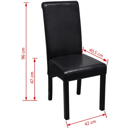 Dining Chairs 2 pcs Black Faux Leather - Image 6