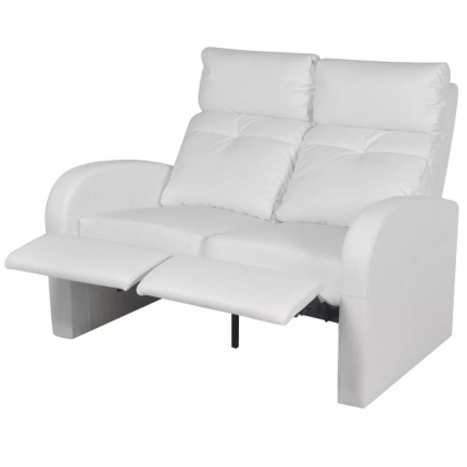 Recliner 2-seat Artificial Leather White - Image 2