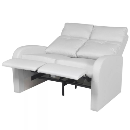 Recliner 2-seat Artificial Leather White - Image 3
