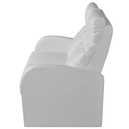 Recliner 2-seat Artificial Leather White - Image 4
