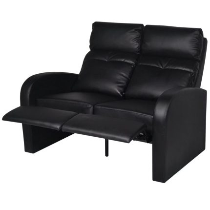 Recliner 2-seat Artificial Leather Black - Image 3