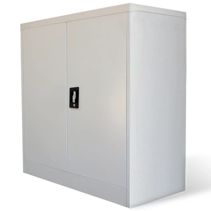 Office Cabinet with 2 Doors Grey 90 cm Steel - Image 5