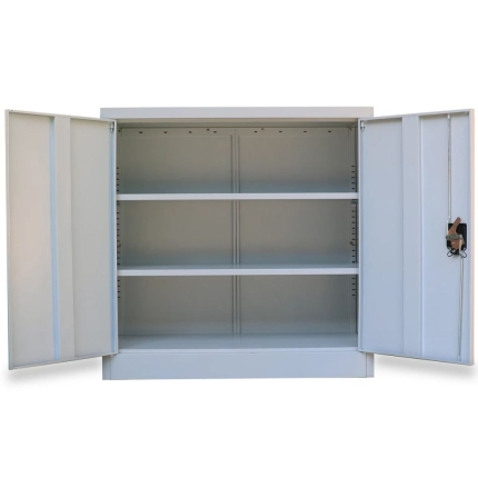 Office Cabinet with 2 Doors Grey 90 cm Steel - Image 6
