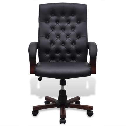 Chesterfield Office Chair Artificial Leather Black - Image 2