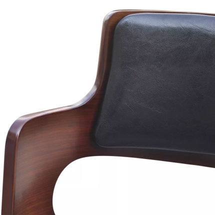 Bar Stools 2 pcs Black Faux Leather - Image 4
