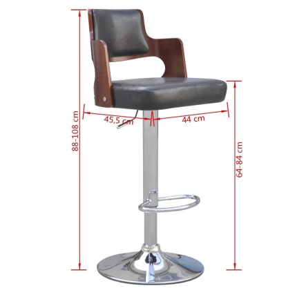 Bar Stools 2 pcs Black Faux Leather - Image 5