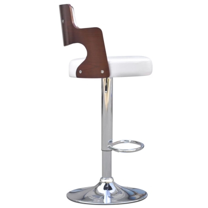 Bar Stools 2 pcs White Faux Leather - Image 3