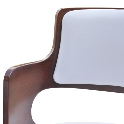 Bar Stools 2 pcs White Faux Leather - Image 4