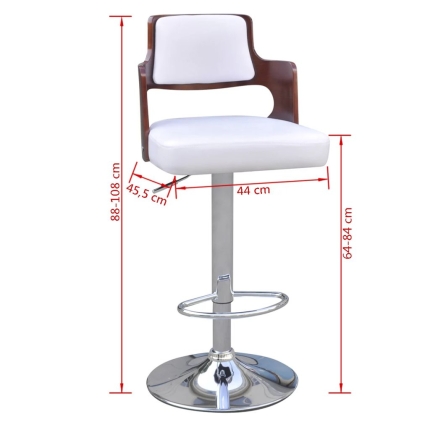 Bar Stools 2 pcs White Faux Leather - Image 5
