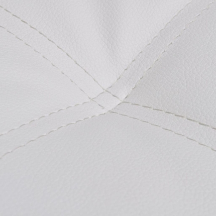 Chaise Longue with Pillow White Faux Leather - Image 2
