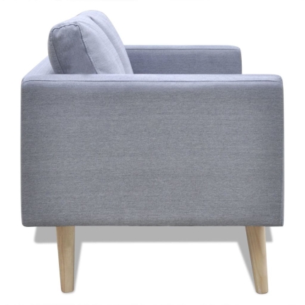 Sofa 2-Seater Fabric Light Grey - Image 2