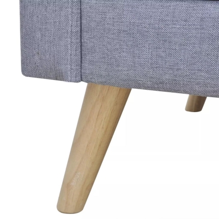 Sofa 2-Seater Fabric Light Grey - Image 3