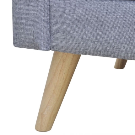 Sofa 3-Seater Fabric Light Grey - Image 4