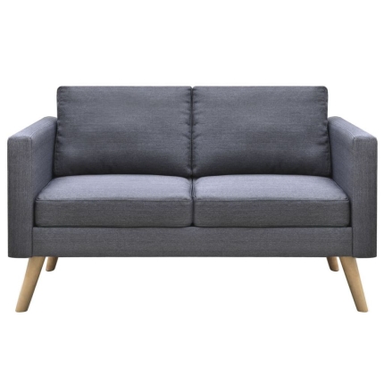 Sofa 2-Seater Fabric Dark Grey - Image 3