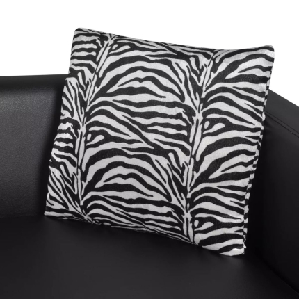 Sofa 3-Seater Artificial Leather Black - Image 5