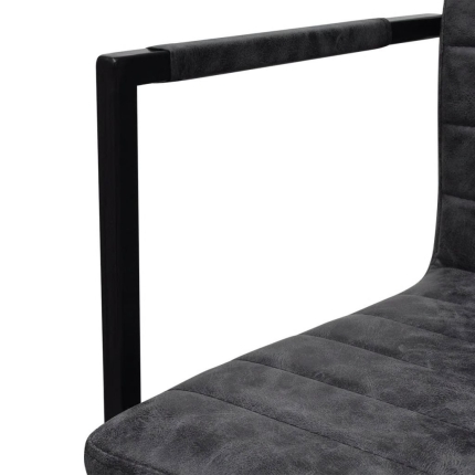 Dining Chairs 2 pcs Black Faux Leather - Image 6