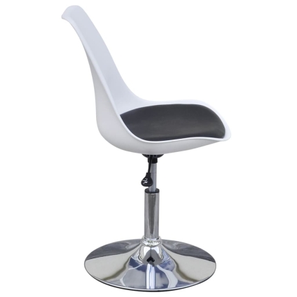 Swivel Dining Chairs 2 pcs White and Black Faux Leather - Image 4