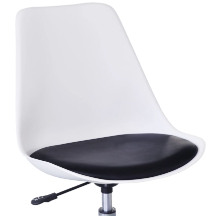 Swivel Dining Chairs 2 pcs White and Black Faux Leather - Image 5
