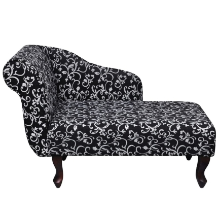 Chaise Longue Black and White Fabric - Image 3