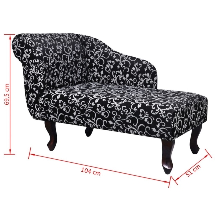 Chaise Longue Black and White Fabric - Image 5