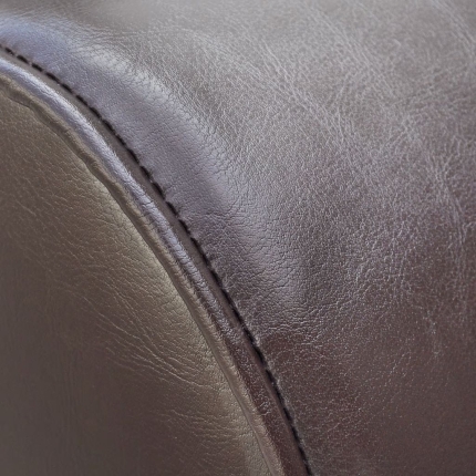 Chaise Longue Brown Faux Leather - Image 2