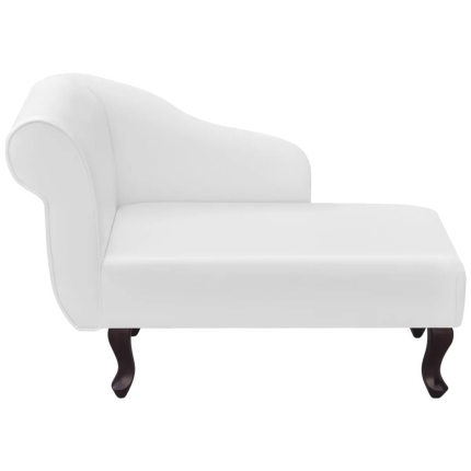 Chaise Longue White Faux Leather - Image 3