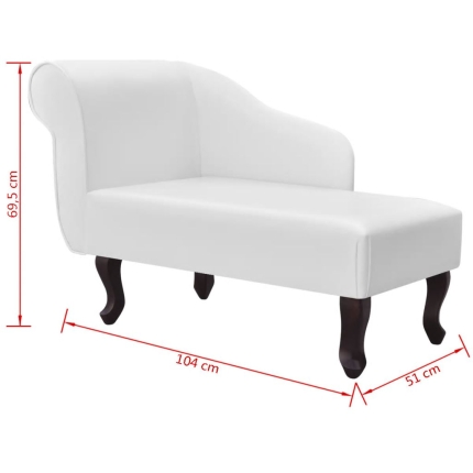 Chaise Longue White Faux Leather - Image 5