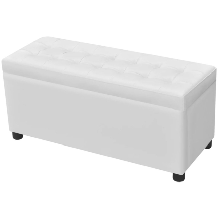 Storage Ottoman Artificial Leather White - Image 3