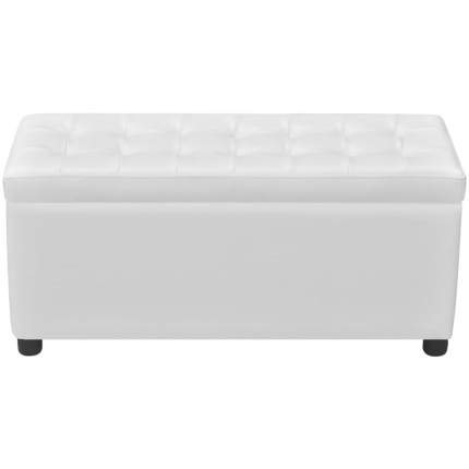 Storage Ottoman Artificial Leather White - Image 4