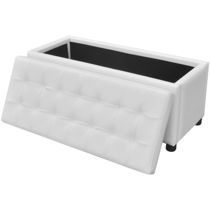 Storage Ottoman Artificial Leather White - Image 6