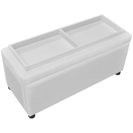 Storage Ottoman Artificial Leather White - Image 7