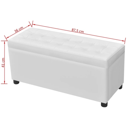 Storage Ottoman Artificial Leather White - Image 8