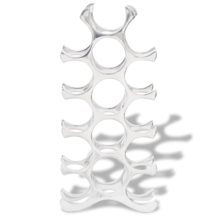 Wine Stand for 15 Bottles Silver Aluminium - Image 3