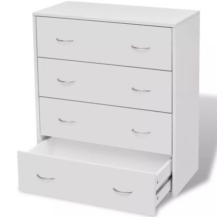 Sideboard with 4 Drawers 60x30.5x71 cm White - Image 2