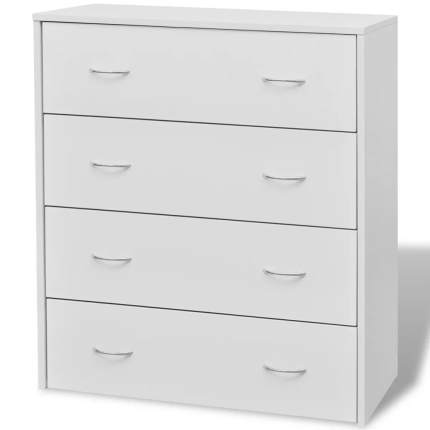 Sideboard with 4 Drawers 60x30.5x71 cm White - Image 3