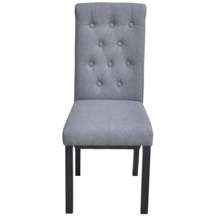Dining Chairs 4 pcs Light Grey Fabric - Image 3