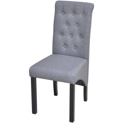 Dining Chairs 4 pcs Light Grey Fabric - Image 4