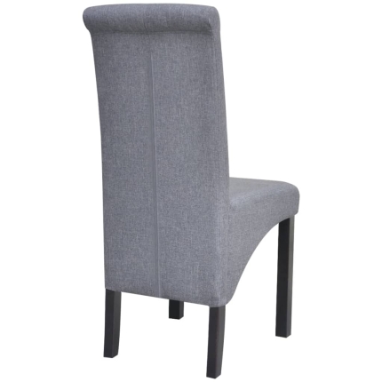 Dining Chairs 4 pcs Light Grey Fabric - Image 6