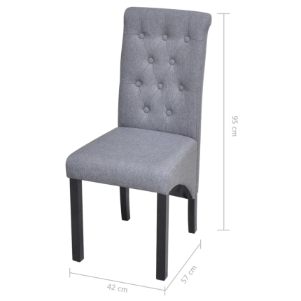 Dining Chairs 4 pcs Light Grey Fabric - Image 7