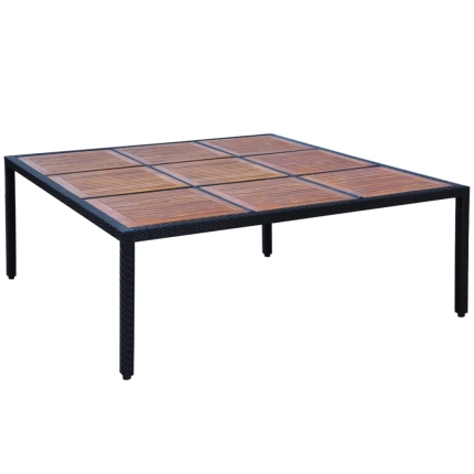 13 Piece Outdoor Dining Set with Cushions Poly Rattan Black - Image 3