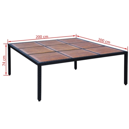 13 Piece Outdoor Dining Set with Cushions Poly Rattan Black - Image 7